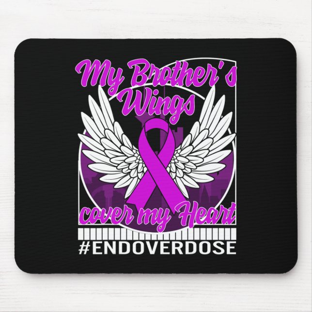 Drug Overdose Awareness My Brother's Wings Cover M Mouse Mat (Front)