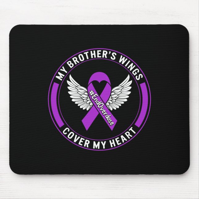 Drug Overdose Awareness My Brother's Wings Cover M Mouse Mat (Front)
