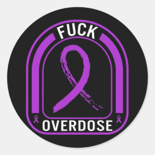 Drug Overdose Awareness Overdose Ribbon Drug Addic Classic Round Sticker