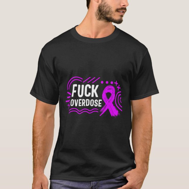 Drug Overdose Awareness Overdose Ribbon Tee  (Front)