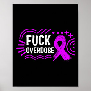 Drug Overdose Awareness Overdose Ribbon Tee Poster