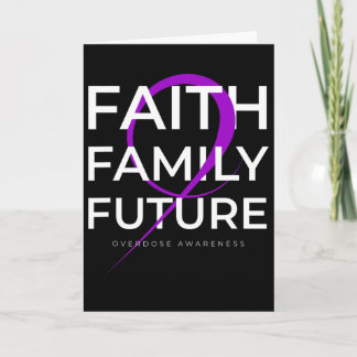 Drug Overdose Awareness Purple Ribbon Faith Family Card