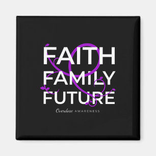 Drug Overdose Awareness Purple Ribbon Faith Family Magnet