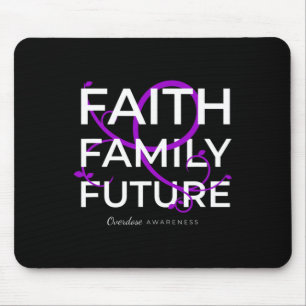Drug Overdose Awareness Purple Ribbon Faith Family Mouse Mat