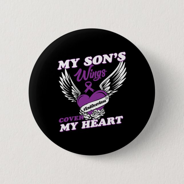 Drug Overdose Awareness  Purple Ribbon gifts 6 Cm Round Badge (Front)