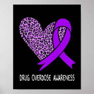 Drug Overdose Awareness Purple Ribbon Poster