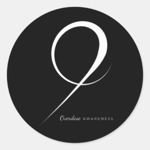 Drug Overdose Awareness Ribbon  Classic Round Sticker