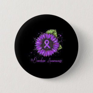Drug Overdose Awareness Ribbon Drug Addiction Cris 6 Cm Round Badge