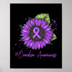 Drug Overdose Awareness Ribbon Drug Addiction Cris Poster