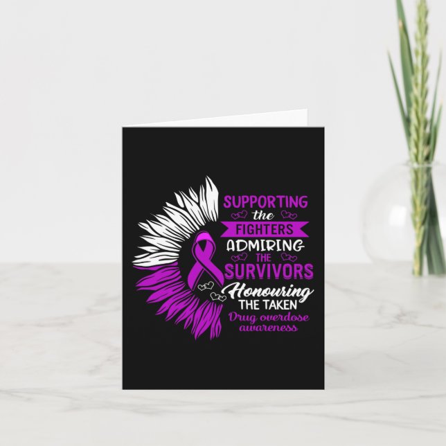 Drug Overdose Awareness Supporting The Fighters Su Card (Front)