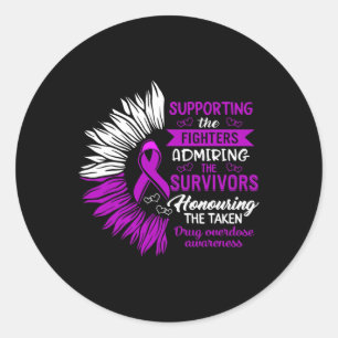 Drug Overdose Awareness Supporting The Fighters Su Classic Round Sticker
