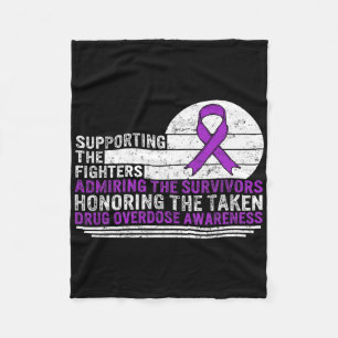 Drug Overdose Awareness Supporting The Fighters Su Fleece Blanket