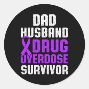 Drug Overdose Awareness Warrior Survivor 10 Classic Round Sticker
