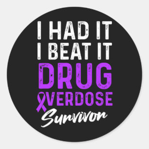 Drug Overdose Awareness Warrior Survivor 11 Classic Round Sticker