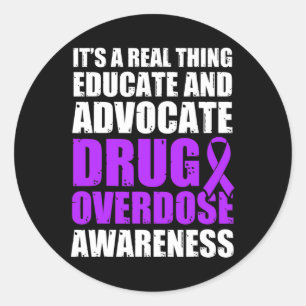 Drug Overdose Awareness Warrior Survivor 12 Classic Round Sticker
