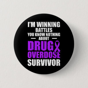 Drug Overdose Awareness Warrior Survivor 13 6 Cm Round Badge