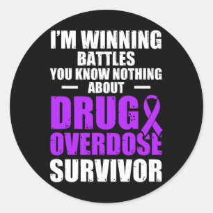 Drug Overdose Awareness Warrior Survivor 13 Classic Round Sticker