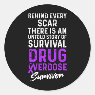 Drug Overdose Awareness Warrior Survivor 17 Classic Round Sticker