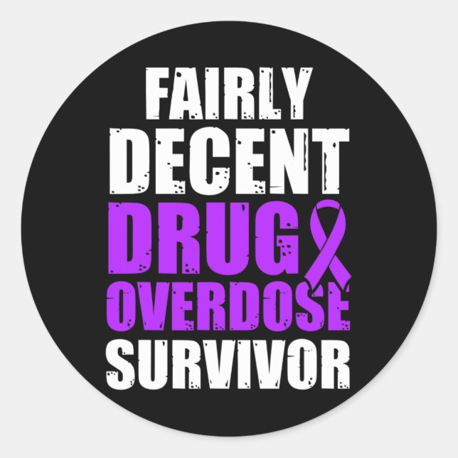 Drug Overdose Awareness Warrior Survivor 1  Classic Round Sticker (Front)