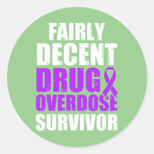Drug Overdose Awareness Warrior Survivor 1 Classic Round Sticker