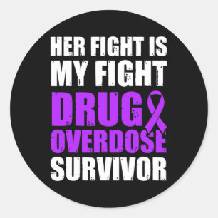 Drug Overdose Awareness Warrior Survivor 23 Classic Round Sticker