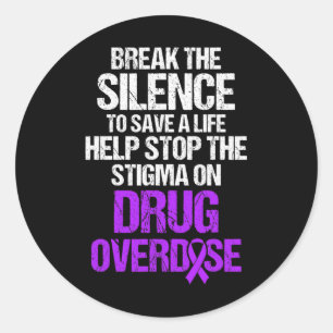 Drug Overdose Awareness Warrior Survivor 33 Classic Round Sticker
