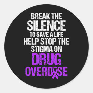 Drug Overdose Awareness Warrior Survivor 33 Classic Round Sticker