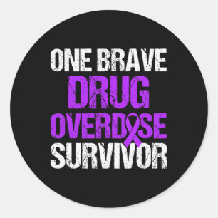Drug Overdose Awareness Warrior Survivor 35 Classic Round Sticker
