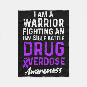 Drug Overdose Awareness Warrior Survivor 3 Fleece Blanket