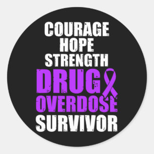 Drug Overdose Awareness Warrior Survivor 47 Classic Round Sticker