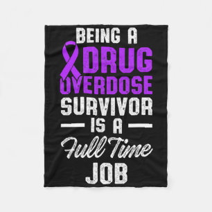 Drug Overdose Awareness Warrior Survivor 51 Fleece Blanket