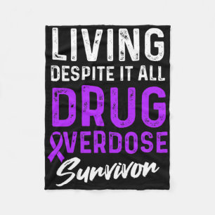 Drug Overdose Awareness Warrior Survivor 52 Fleece Blanket
