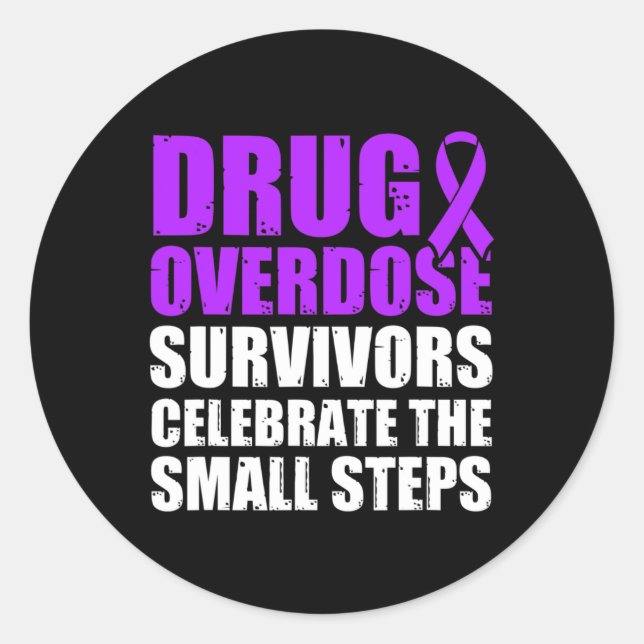Drug Overdose Awareness Warrior Survivor 53 Classic Round Sticker (Front)