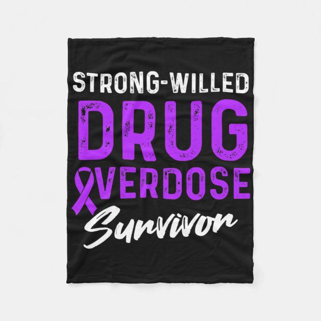 Drug Overdose Awareness Warrior Survivor &#   Fleece Blanket (Front)