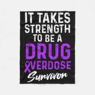 Drug Overdose Awareness Warrior Survivor Fleece Blanket
