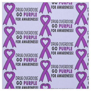 Drug Overdose: Purple Awareness Ribbon Fabric