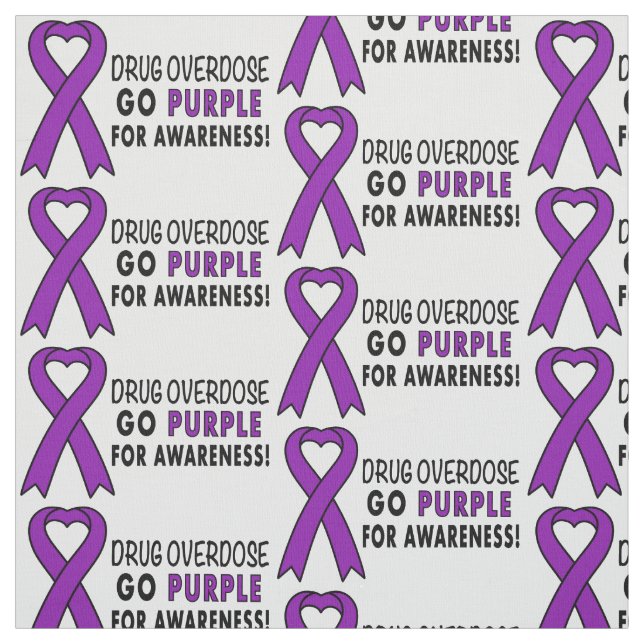 Drug Overdose: Purple Awareness Ribbon Fabric (Swatch)