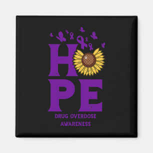 Drug Overdose Purple Hope Vintage Sunflower Awaren Magnet