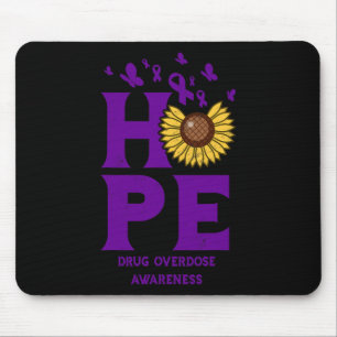 Drug Overdose Purple Hope Vintage Sunflower Awaren Mouse Mat