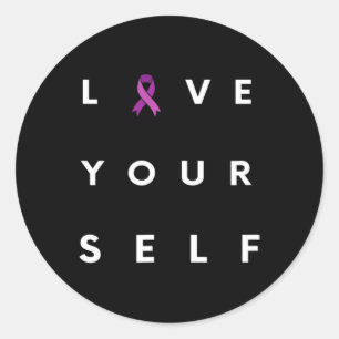 Drug Recovery Month Overdose Awareness Purple Ribb Classic Round Sticker