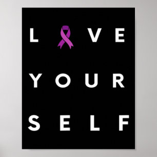 Drug Recovery Month Overdose Awareness Purple Ribb Poster