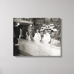 Drug Store Soda Fountain, 1921 Canvas Print