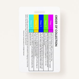 Drug Testing Order Of Collection Vertical Badge ID Badge