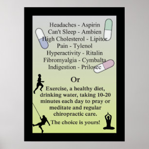 Drugs or Natural Chiropractic Care Poster