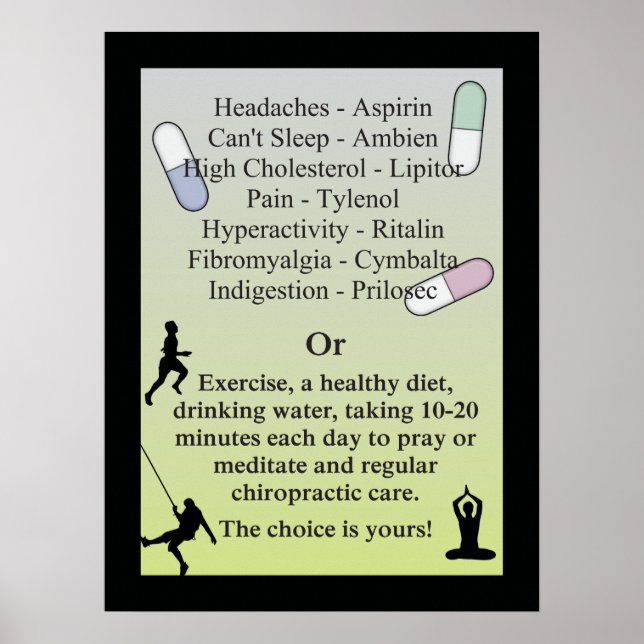 Drugs or Natural Chiropractic Care Poster (Front)