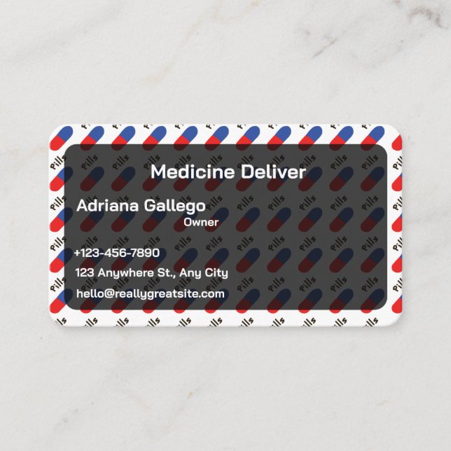 drugstore Business card (editable) (Front)