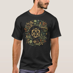 Druid&39;s Polyhedral D20 Dice Set Tabletop Rolepl T-Shirt