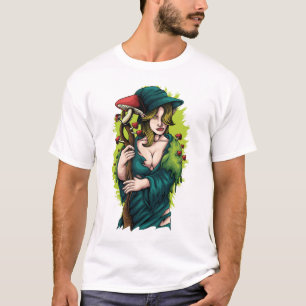 Druid Circle Modern White and Black Art Trendy T-Shirt