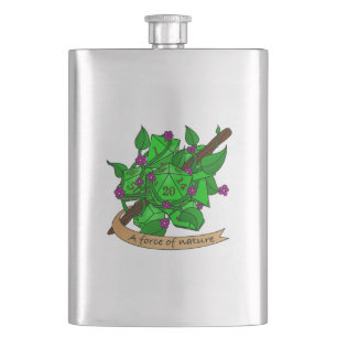 Druid Dice Design Hip Flask