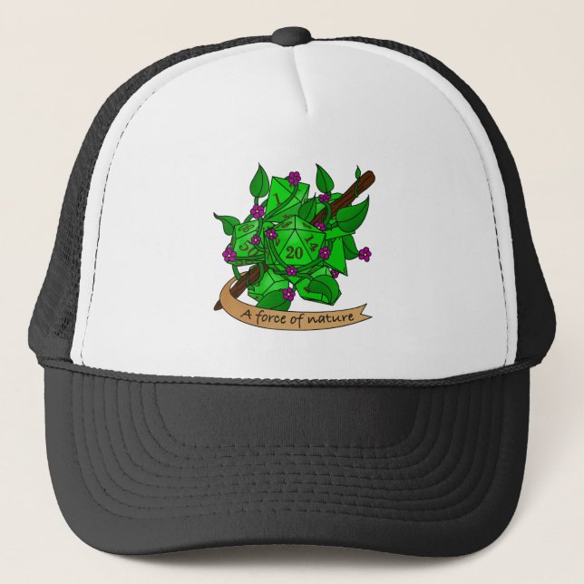 Druid Dice Design Trucker Hat (Front)